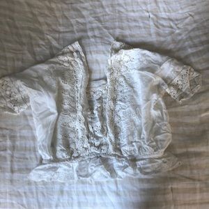 LoveShackFancy embroidered crop too size S